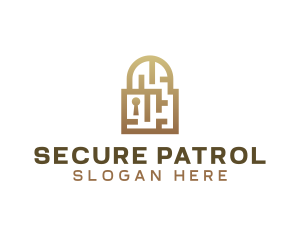 Maze Security Padlock  logo design