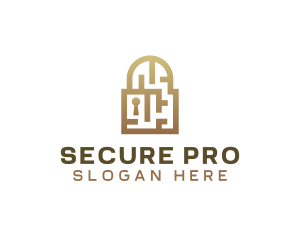 Maze Security Padlock  logo design