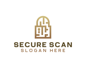 Maze Security Padlock  logo design