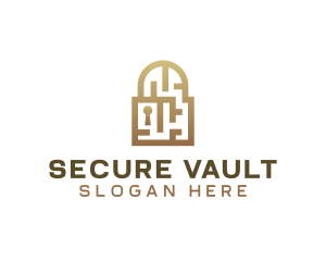 Maze Security Padlock  logo design