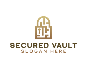 Maze Security Padlock  logo design