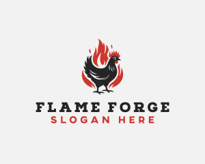 Roast Chicken Barbecue logo design