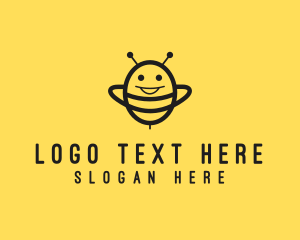 Happy Bee Insect logo