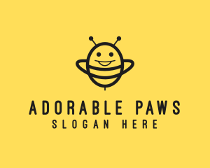 Happy Bee Insect logo design