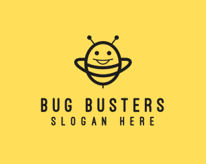 Happy Bee Insect logo design