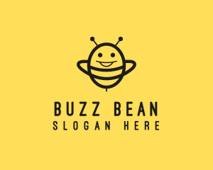 Happy Bee Insect logo design