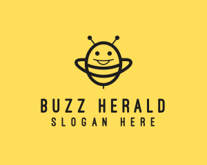 Happy Bee Insect logo design