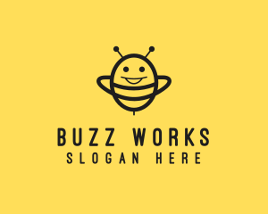 Happy Bee Insect logo design