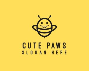 Happy Bee Insect logo design