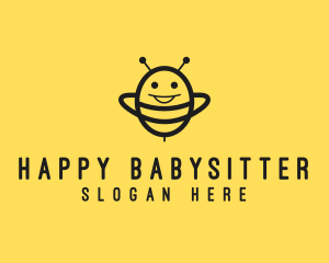 Happy Bee Insect logo design