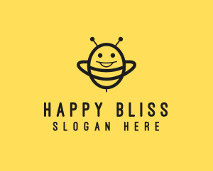 Happy Bee Insect logo design