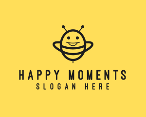 Happy Bee Insect logo design