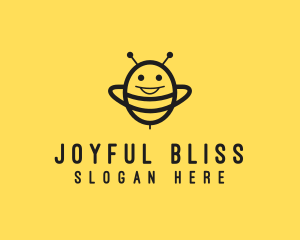 Happy Bee Insect logo design