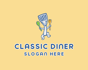 Spatula Diner Cartoon logo