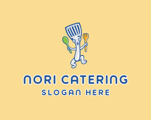 Spatula Diner Cartoon logo design