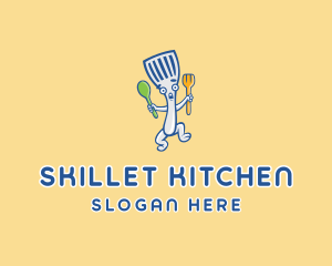 Spatula Diner Cartoon logo design