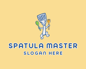 Spatula Diner Cartoon logo design