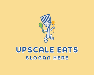 Spatula Diner Cartoon logo design