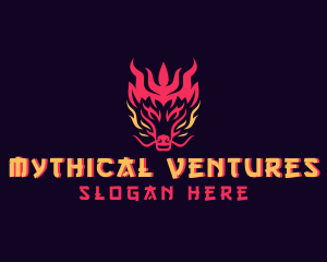 Mythical Dragon Creature logo design