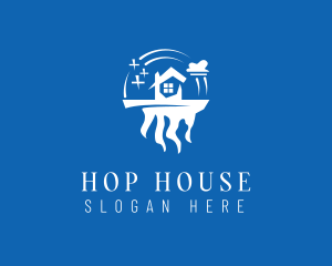 Floating House Landscape  logo design