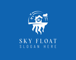 Floating House Landscape  logo design