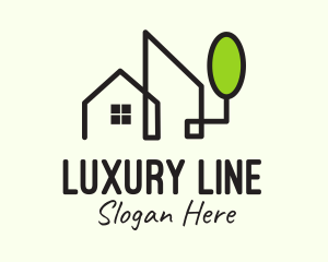 Line Art House Realtor logo design