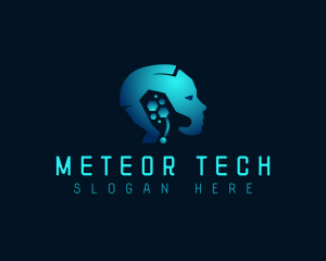 Robot Tech Head logo design