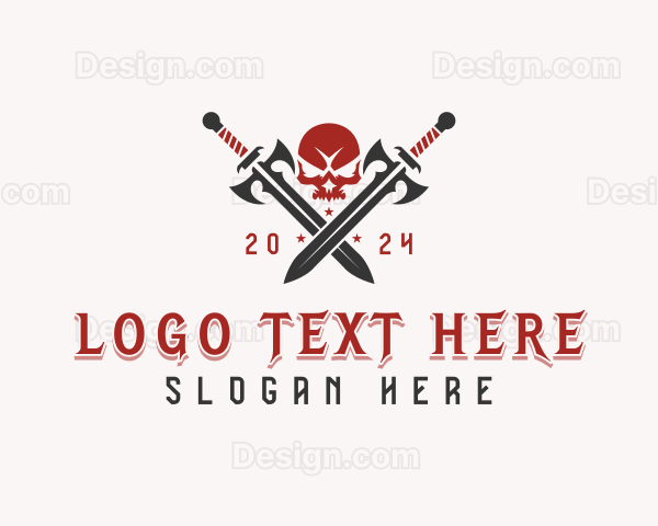 Skull Sword Weapon Logo