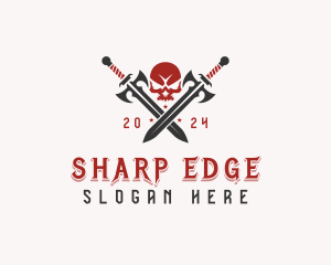 Skull Sword Weapon logo design