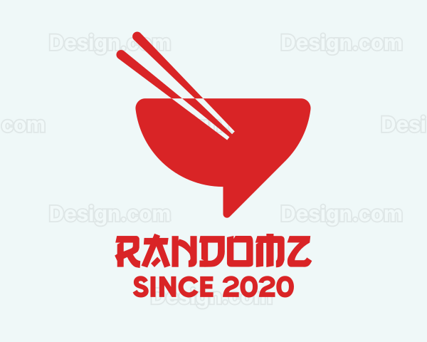 Red Chopsticks Bowl Logo