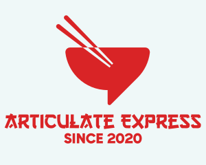 Red Chopsticks Bowl logo design