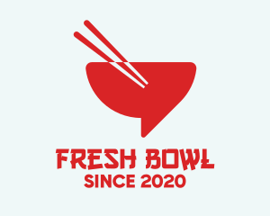 Red Chopsticks Bowl logo