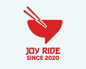 Red Chopsticks Bowl logo design