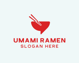 Red Chopsticks Bowl logo design