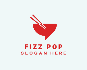 Red Chopsticks Bowl logo design