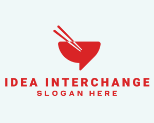 Red Chopsticks Bowl logo design