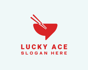 Red Chopsticks Bowl logo design