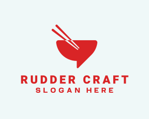 Red Chopsticks Bowl logo design