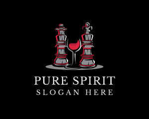 Chess Piece Red Wine Glass logo