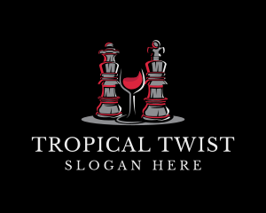 Chess Piece Red Wine Glass logo