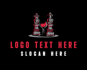 Chess Piece Red Wine Glass logo