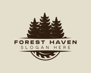 Logging Forest Lumberjack logo design