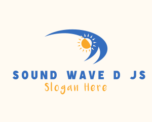 Beach Wave Sun logo design