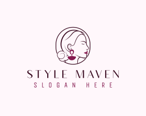 Woman Accessory Earring logo design