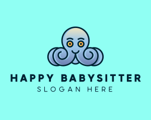 Happy Marine Octopus logo design