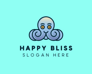 Happy Marine Octopus logo design