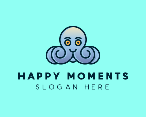 Happy Marine Octopus logo design