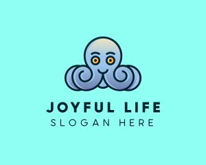 Happy Marine Octopus logo design