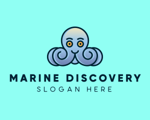 Happy Marine Octopus logo design