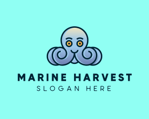 Happy Marine Octopus logo design